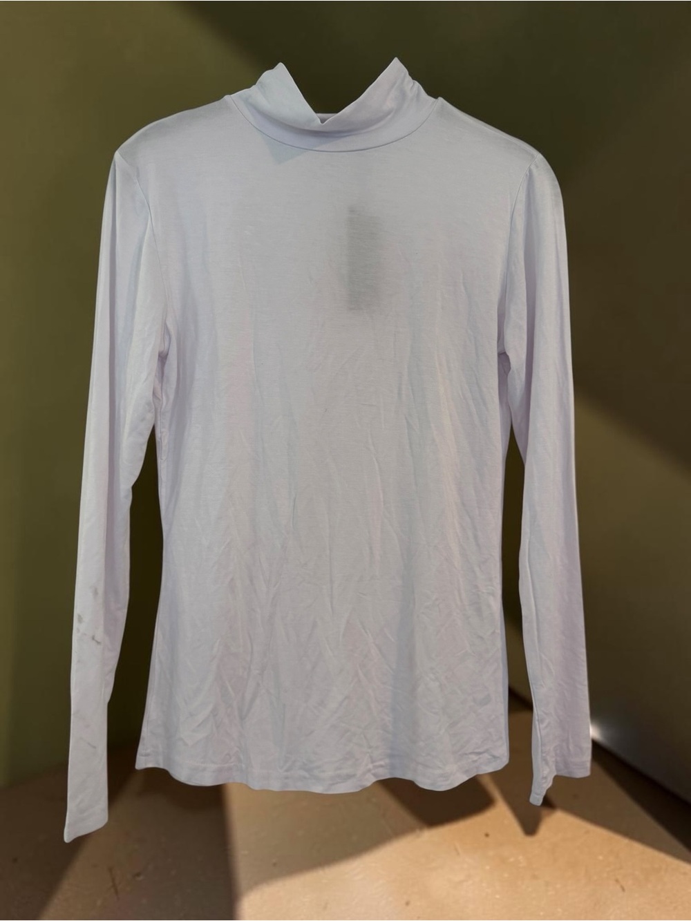 NWT Klotho White Mock Neck Long Sleeve Top Size S Basic Layering Tee
